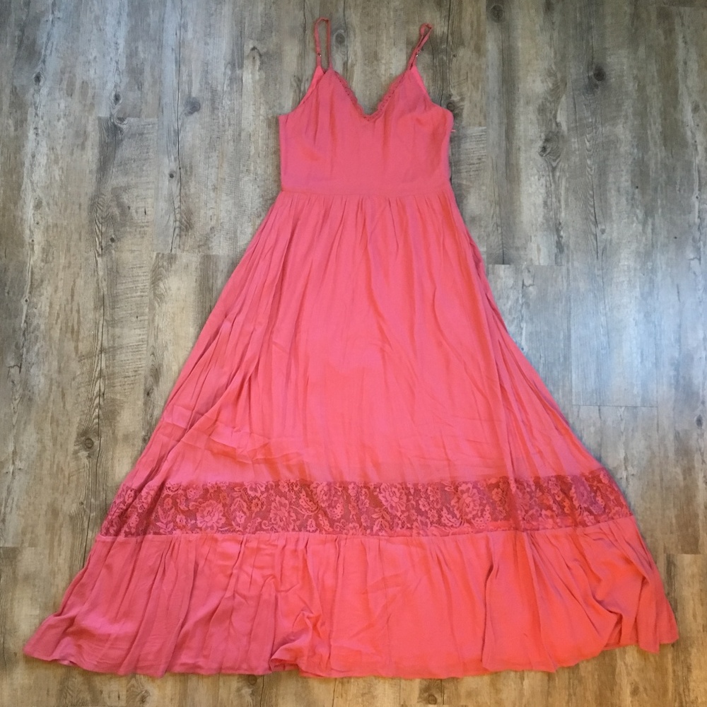 Coral maxi dress in Coral